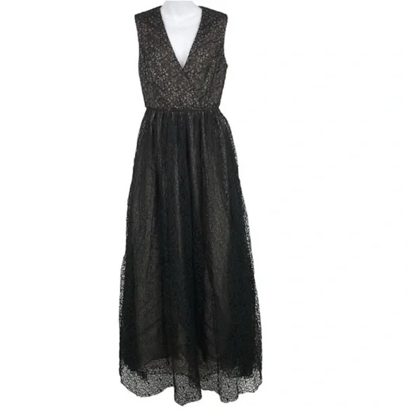 blue dress for baby girl Noir Gold Velvet & Sequin Gown 6 / Noir Gold main image 1